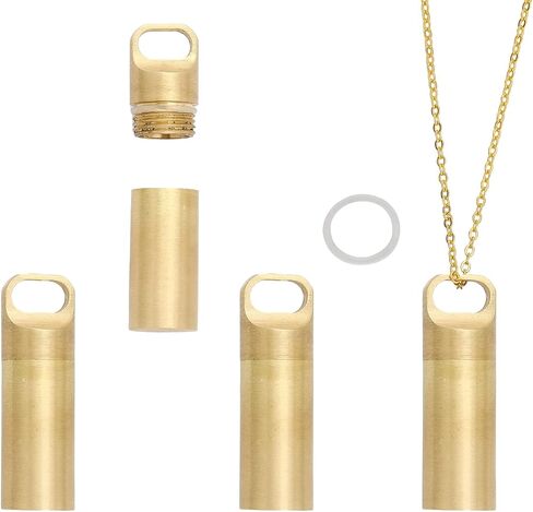 CHGCRAFT 4Pcs 4 Colors Small Brass Cremation Urn Necklace Charms Memorial Urn Ashes Pendants Cremation Column Charms for Ashes Necalace Jewellery Making, Gold Length 38mm in Saudi Arabia
