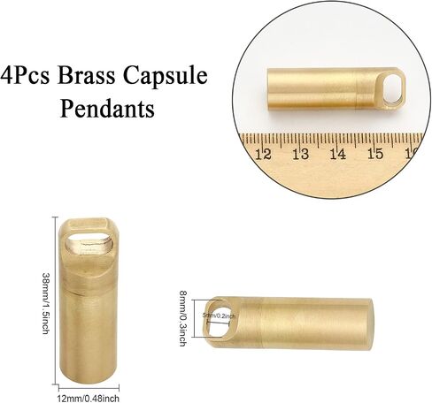 CHGCRAFT 4Pcs 4 Colors Small Brass Cremation Urn Necklace Charms Memorial Urn Ashes Pendants Cremation Column Charms for Ashes Necalace Jewellery Making, Gold Length 38mm in Saudi Arabia