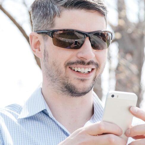 Sport & Wrap-Around Bifocal Reading Sunglasses in Glossy Black with Smoke Lenses by Readers.com | The Roster | +1.50 in Saudi Arabia