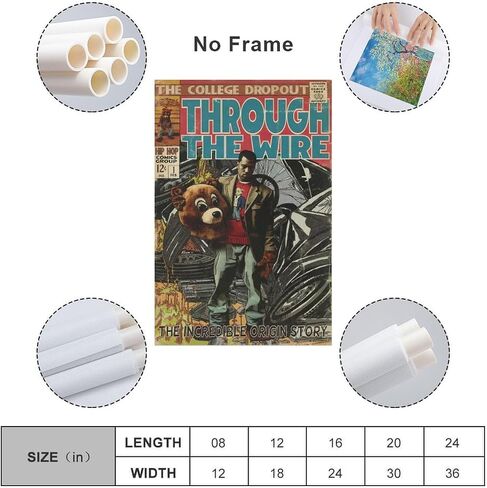 Generic Kanye Poster West Comic Poster Music Poster لغرفة النوم الجمالية جدار ديكور قماش جدار الفن هدية 12x18inch(30x45cm)، Unframe-style-3 in Saudi Arabia