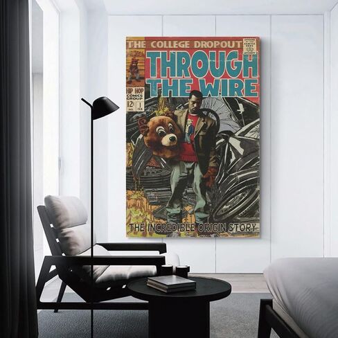 Generic Kanye Poster West Comic Poster Music Poster لغرفة النوم الجمالية جدار ديكور قماش جدار الفن هدية 12x18inch(30x45cm)، Unframe-style-3 in Saudi Arabia