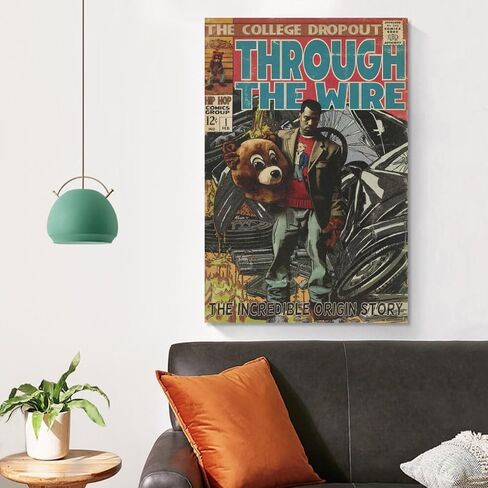 Generic Kanye Poster West Comic Poster Music Poster لغرفة النوم الجمالية جدار ديكور قماش جدار الفن هدية 12x18inch(30x45cm)، Unframe-style-3 in Saudi Arabia