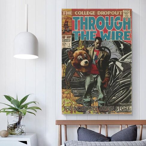 Generic Kanye Poster West Comic Poster Music Poster لغرفة النوم الجمالية جدار ديكور قماش جدار الفن هدية 12x18inch(30x45cm)، Unframe-style-3 in Saudi Arabia