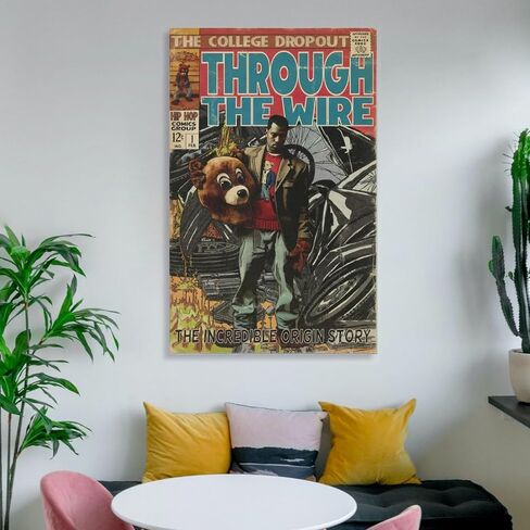 Generic Kanye Poster West Comic Poster Music Poster لغرفة النوم الجمالية جدار ديكور قماش جدار الفن هدية 12x18inch(30x45cm)، Unframe-style-3 in Saudi Arabia