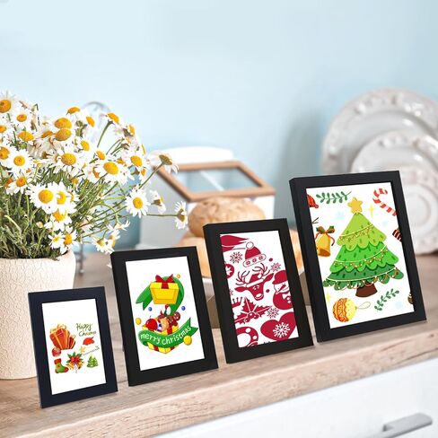 مجموعة من 40 إطار صورة مجمعة لديكور الحائط وإطارات الصور معرض إطار الحائط للعرض على الحائط أو الطاولة، مقاسات متعددة تتضمن 6x8، 5x7، 4x6، 3x5، أسود in Kuwait