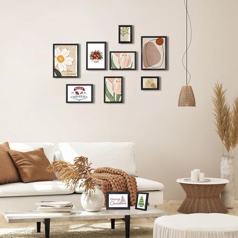 مجموعة من 40 إطار صورة مجمعة لديكور الحائط وإطارات الصور معرض إطار الحائط للعرض على الحائط أو الطاولة، مقاسات متعددة تتضمن 6x8، 5x7، 4x6، 3x5، أسود in Kuwait