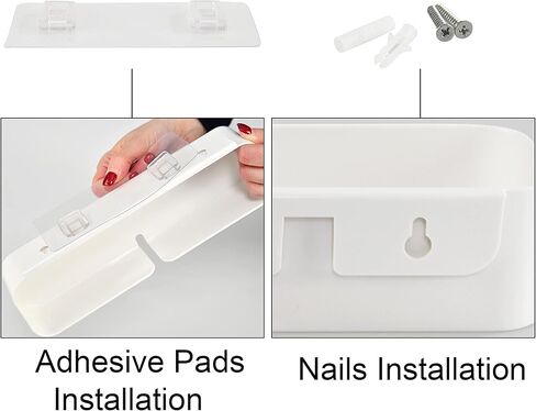 مجموعة Home-X مكونة من منظمي حائط عائمين مع فتحة لشاحن الهاتف، وأرفف لاصقة سهلة التركيب، ومنظمات حائط لجانب السرير أو المطبخ أو المكتب، بطول 25.4 سم × عرض 7.62 سم ​​× ارتفاع 5.08 سم، أبيض in Kuwait