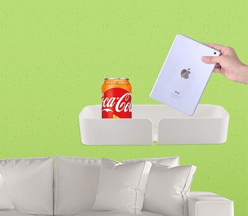 مجموعة Home-X مكونة من منظمي حائط عائمين مع فتحة لشاحن الهاتف، وأرفف لاصقة سهلة التركيب، ومنظمات حائط لجانب السرير أو المطبخ أو المكتب، بطول 25.4 سم × عرض 7.62 سم ​​× ارتفاع 5.08 سم، أبيض in Kuwait