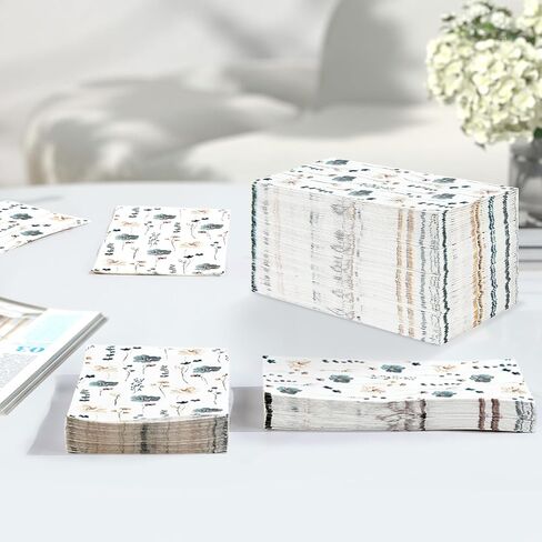 100 Pcs Watercolor Floral Summer Guest Napkins 3 Ply Blue Beige Flower Disposable Hand Towels for Bathroom Modern Minimalist Floral Napkins for Anniversary Wedding Bridal Shower Party Decoration in Saudi Arabia