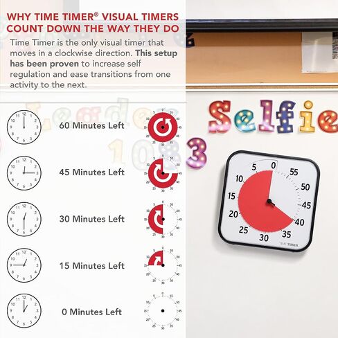 TIME TIMER 8 inch Visual Timer - 60 Minute Desk Countdown Clock with Dry Erase Activity Card, Also Magnetic - for Kids Classroom, Homeschooling Study Tool, Task Reminder, Home and Kitchen Timer in Saudi Arabia