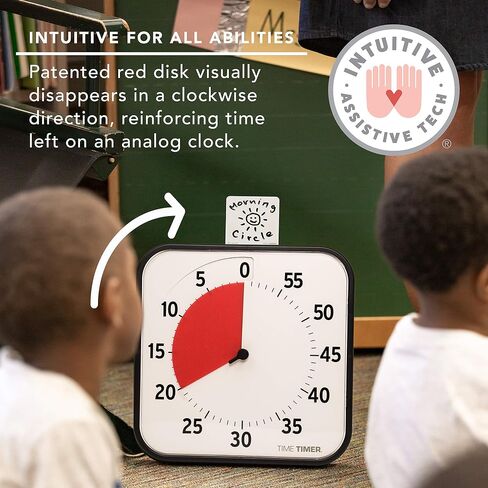 TIME TIMER 8 inch Visual Timer - 60 Minute Desk Countdown Clock with Dry Erase Activity Card, Also Magnetic - for Kids Classroom, Homeschooling Study Tool, Task Reminder, Home and Kitchen Timer in Saudi Arabia