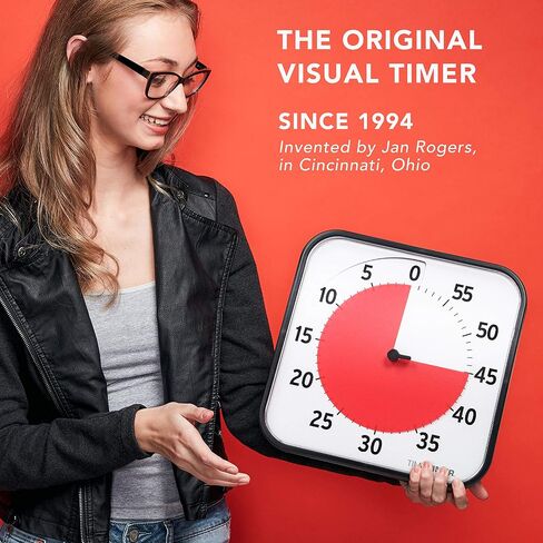 TIME TIMER 8 inch Visual Timer - 60 Minute Desk Countdown Clock with Dry Erase Activity Card, Also Magnetic - for Kids Classroom, Homeschooling Study Tool, Task Reminder, Home and Kitchen Timer in Saudi Arabia