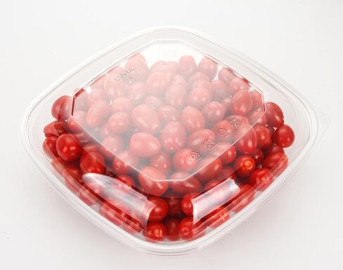 GOLDEN APPLE, 160oz-5sets Disposable Plastic Serving Square Bowls with Lids, Large Clear Plastic Disposable Salad Containers in Kuwait