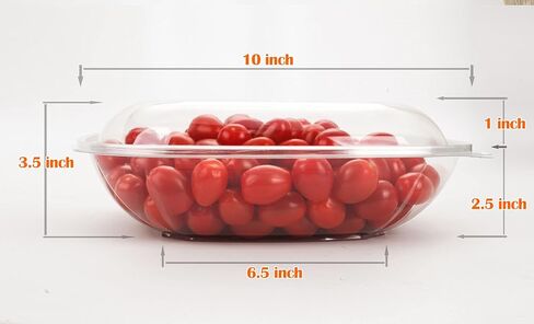 GOLDEN APPLE, 160oz-5sets Disposable Plastic Serving Square Bowls with Lids, Large Clear Plastic Disposable Salad Containers in Kuwait