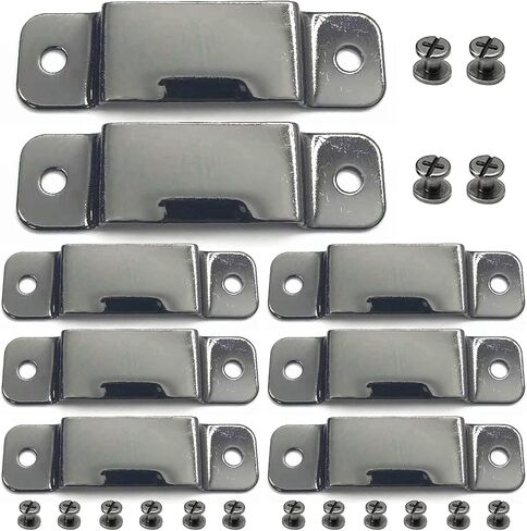 8PCS Small Metal Tape Measure Holder Clip Measuring Tape Belt Holder Occidental Measure Holster with Rivets for Drill Leather Pocket Tool, Black in Saudi Arabia