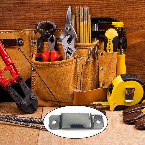 8PCS Small Metal Tape Measure Holder Clip Measuring Tape Belt Holder Occidental Measure Holster with Rivets for Drill Leather Pocket Tool, Black in Saudi Arabia