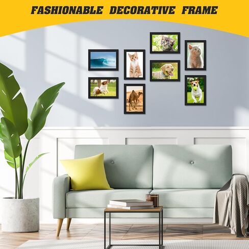 مجموعة من 60 إطار صورة كبير الحجم مع حصيرة للتثبيت على الحائط، إطارات صور بسيطة، إطارات صور متعددة للحائط أو سطح الطاولة، مقاس 4×6 بوصة باللون الأسود in Kuwait