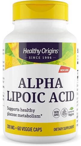 Healthy Origins Alpha Lipoic Acid 300 Mg (Supports Healthy Metabolism, Antioxidant, Non-GMO, Gluten Free, Vegan), 60 Veggie Caps in Saudi Arabia