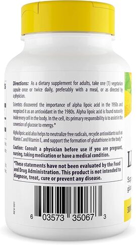 Healthy Origins Alpha Lipoic Acid 300 Mg (Supports Healthy Metabolism, Antioxidant, Non-GMO, Gluten Free, Vegan), 60 Veggie Caps in Saudi Arabia
