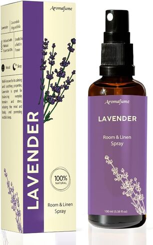 Lavender Room, Linen & Pillow Spray by Aromafume | 100ml/3.38 fl oz | with Pure Lavender Essential Oil | Aromatherapy Spray for Relaxation, Sleep & Stress Relief | Mist for Bedding, Fabrics in Saudi Arabia