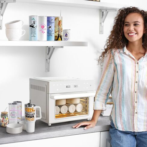 OMPERIO Sublimation Oven Machine for Tumblers, 32Qt 110V 1800W Convection Oven for Sublimation Blank Mugs Tumblers Bowls Glasses Bottles, 1 Heat Air Gun, 25 Shrink Wrap, 2 Heat Gloves, Heat Tape in Saudi Arabia