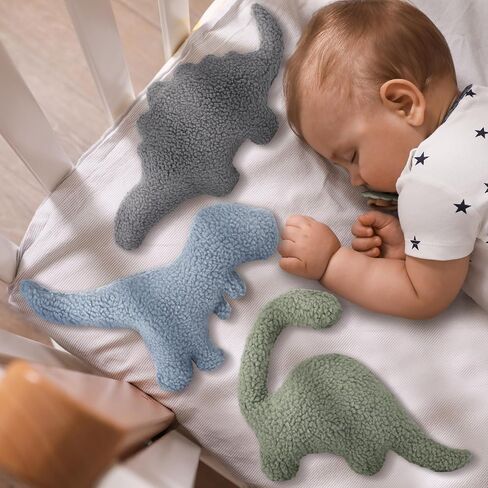 Shellwei 3 Pcs Dinosaur Decorative Pillow for Kids Sherpa Cute Nursery Playroom Dinosaur Pillow Kawaii Decorative Pillow Gift Toy for Boy Kids Nursery Home Decor in Saudi Arabia