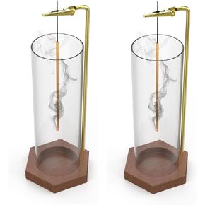 Glass Incense Holder for Sticks: Modern Incense Burner with Removable Glass Ashes Catcher - Anti-ash Flying Insence-Stick Holder for Home Decor Yoga Meditation
