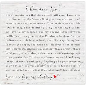 I Promise You Wood Sign, Valentines Day Gift for Couples, Gift for Girlfriend from Boyfriend, Anniversary Wedding Gift for Her Him
