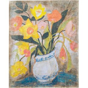 Creative Co-Op Wall Vintage Reproduction of Flowers in Vase, Multicolor Decorator Paper, Multi