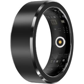 Smart Ring for Women/Men Fitness Rings Health Tracker Rings, Free App 5-7 Days Battery,Heart Rate,Blood Oxygen Black(Diameter 20.8 mm)