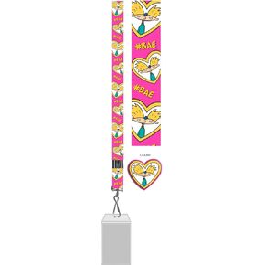 Silver Buffalo Hey Arnold #Bae Lanyard with Badge Holder & Rubber Charm, Multicolor