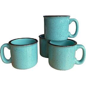 Ceramic Campfire Mug, 15oz - Set of 4 (Aqua)