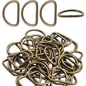 BronaGrand Pack of 50 Metal Nickel Plated D Ring (1inch)