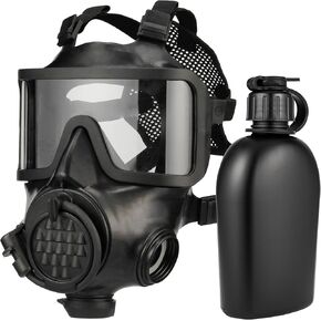 MIRA SAFETY CM-8M Full-Face CBRN Gas Mask W/Canteen - Reusable Survival Nuclear Chemical Respirator for Prepper Gear and Supplies - Best Particulate Protection for Disaster, Tactical, & General Use