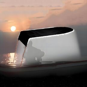 MOOCY LED Light Sun Shade Canopy for Kayak Canoe, Quick Installation