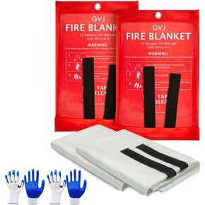 Fire Blanket,Emergency Fire Blanket for Home and Kitchen， Fiberglass Fire Extinguisher Blanket for Camping, Cars, 0ffices, Warehouses, Schools,Grill, Fireplaces (2)