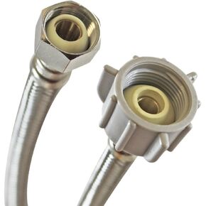 Fluidmaster B3T12 Toilet Connector, Braided Stainless Steel - 1/2 Female Compression Thread x 7/8 Ballcock Thread, 12-Inch Length
