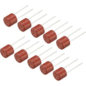 uxcell 10Pcs DIP Mounted Miniature Cylinder Slow Blow Micro Fuse T1.25A 1.25A 250V Red