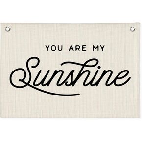 You Are My Sunshine Canvas Banner, Kids Room Decor, Trendy Canvas Banner Wall Hanging Banner Flag Decor for Home Classroom