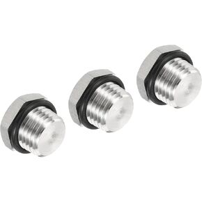 PATIKIL 3/4 NPT Male Plug, 1 Pack Waterproof Dustproof 304 Stainless Steel Thread Hex Head Socket Solid Pipe Fitting with Sealing Rubber Ring