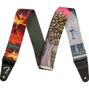 Fender George Harrison All Things Must Pass Logo Guitar Strap, 2in, White/Black