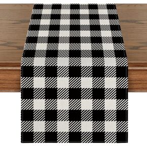 Artoid Mode Blue Pink Yellow Buffalo Plaid Easter Table Runner, Daily Holiday Check Kitchen Dining Table Decoration for Home Party Outdoor 13x72 Inch