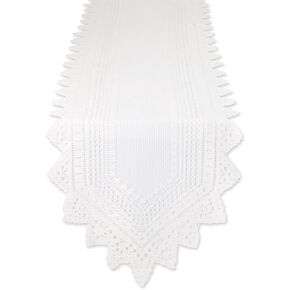 DII Elegant Lace Table Décor, Decorative Table Cover, Reusable & Machine Washable, Table Runner, 14x72, Nordic Red