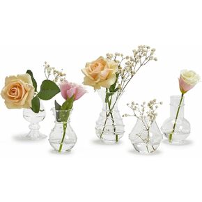 Two's Company Verre Set of 5 Bud Vase - Hand-Blown Glass