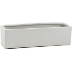 WGVI Long Rectangle Ceramic Planter Vase in White 14" x 4" x 4"H, Rectangular Box Block Terrarium Pot, Flower arrangement, Tabletop Centerpiece, Home Decor Organization Storage Container, 1 Pc.