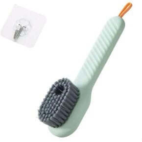 2 in 1 Multifunction Cleaning Brush with hooks, Multifunctional Liquid Shoe Brush, 2024 Newest Cleaning Brush with Soap Dispenser, Injectable Multifunction Cleaning Brush (Green + Hooks included)