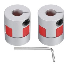 uxcell Aluminum Plum Shaft Coupling 6mm to 8mm Bore L25xD20 Flexible Coupler for 3D Printer CNC Machine and Servo Stepped Motor Pack of 2