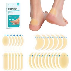 Blister Bandages Blister Pads - 28 ct Blister Cushions - Water Resistant Hydrocolloid Bandages for Foot, Toe, Heel - Gel Blister Bandages for Prevention & Recovery, Variety Pack
