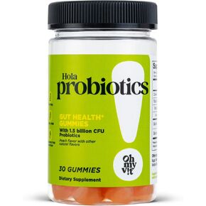 OH MY VIT! Hola Probiotics Gummy, Daily Supplement for Women and Men, 1.5 Billion CFUs, Peach Flavor, 30 Count in Saudi Arabia