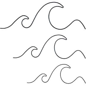KRSHEMDE Large Size 3 Pcs Ocean Wave Wall Decor Metal Wire Bathroom Wall Art Ocean Coastal Sea Beach Surf Nursery Wall Hanging Iron Wall Signs for Bedroom Bathroom Summer Decor (23.6"X19.3")